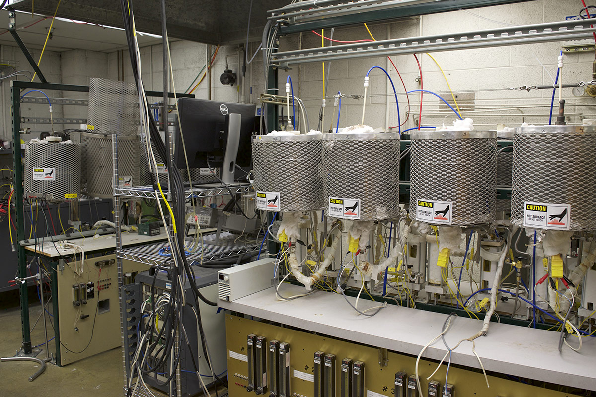 Solid Oxide Fuel Cell small cell testing laboratory.